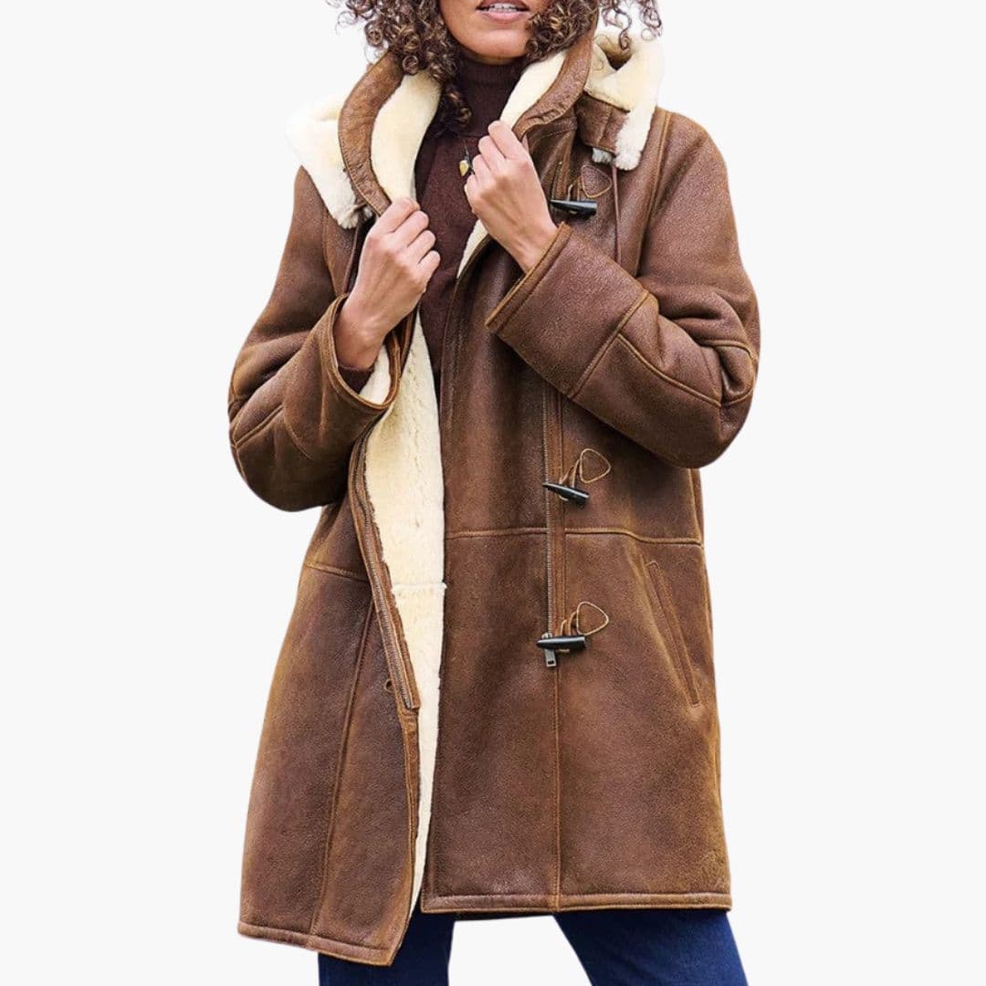 Manteau Long à Capuche et Doublure Synthétique pour Femmes