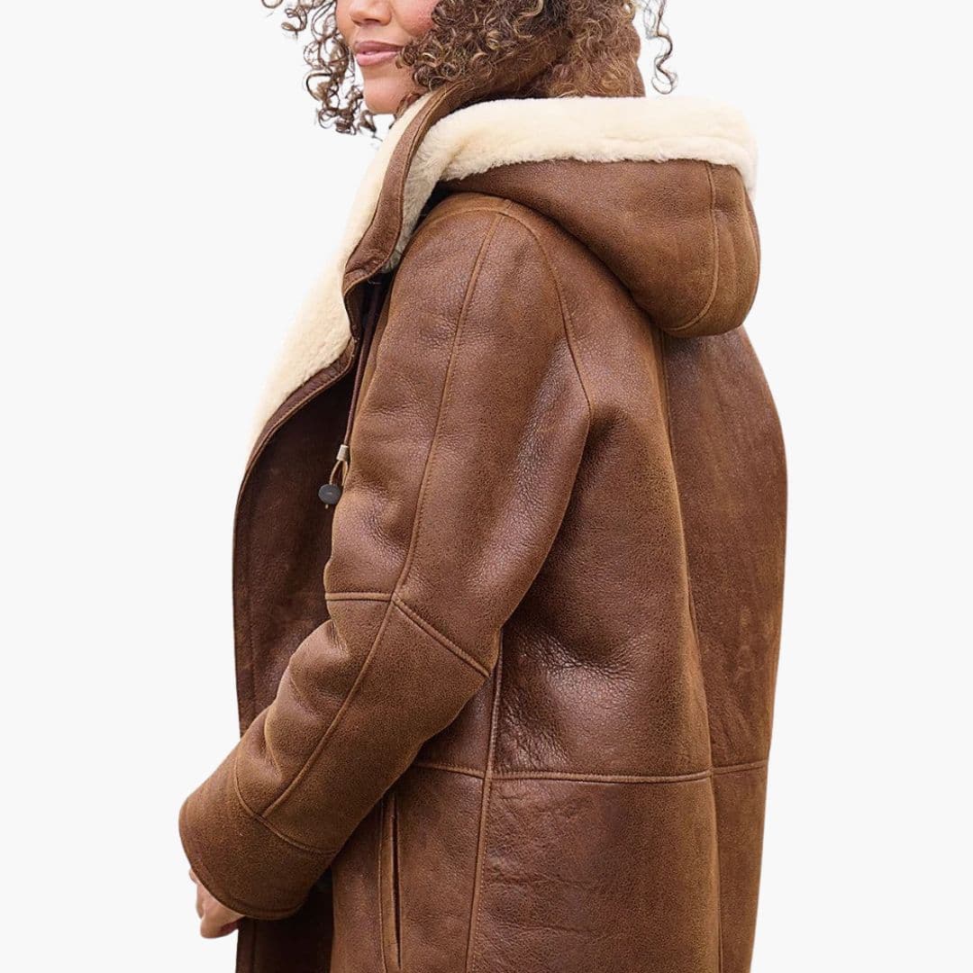 Manteau Long à Capuche et Doublure Synthétique pour Femmes