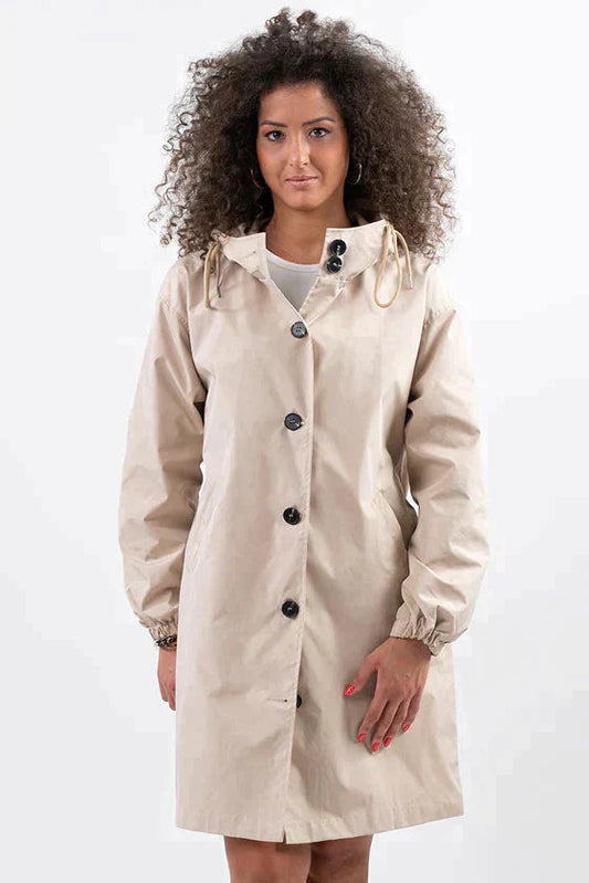 Imperméable Élégant à Capuche pour Femmes