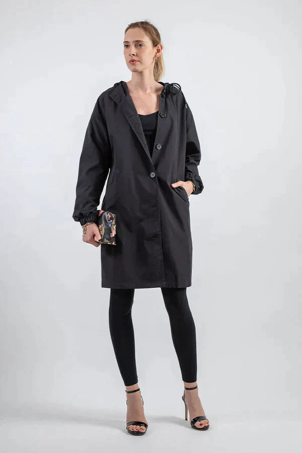 Imperméable Élégant à Capuche pour Femmes