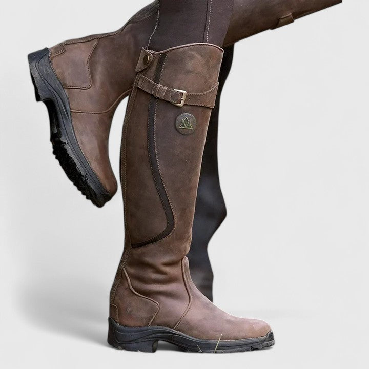 Bottes Cavalières Hautes en Simili Cuir pour Femme