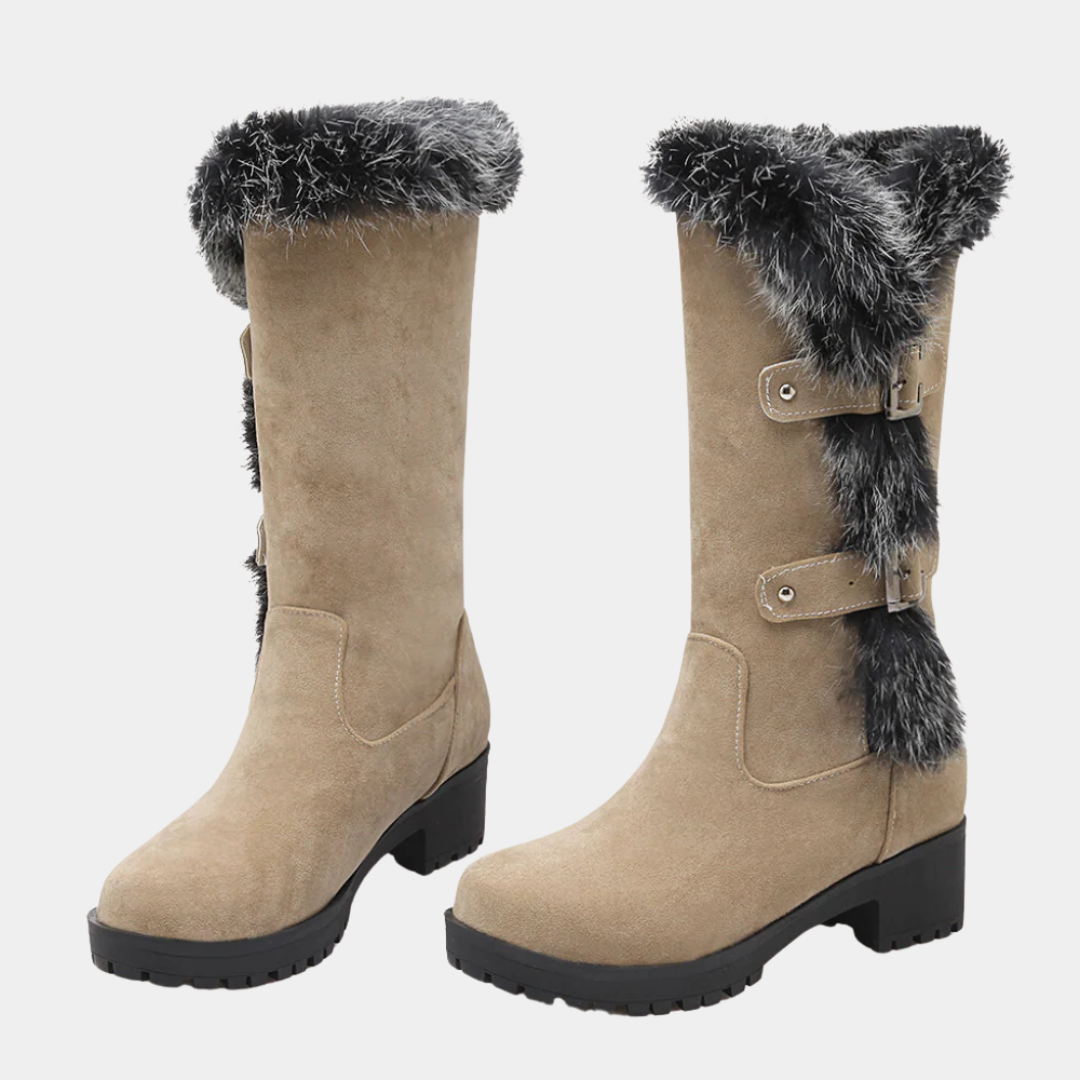 Bottes d'Hiver Chic en Suède pour Femmes