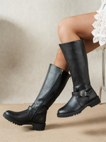 Botte Cavalière Haute en Simili Cuir pour Femme