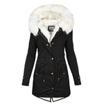 Veste d'Hiver Élégante avec Capuche pour Femmes
