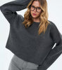 Pull Oversize à Col Montant Côtelé pour Femme