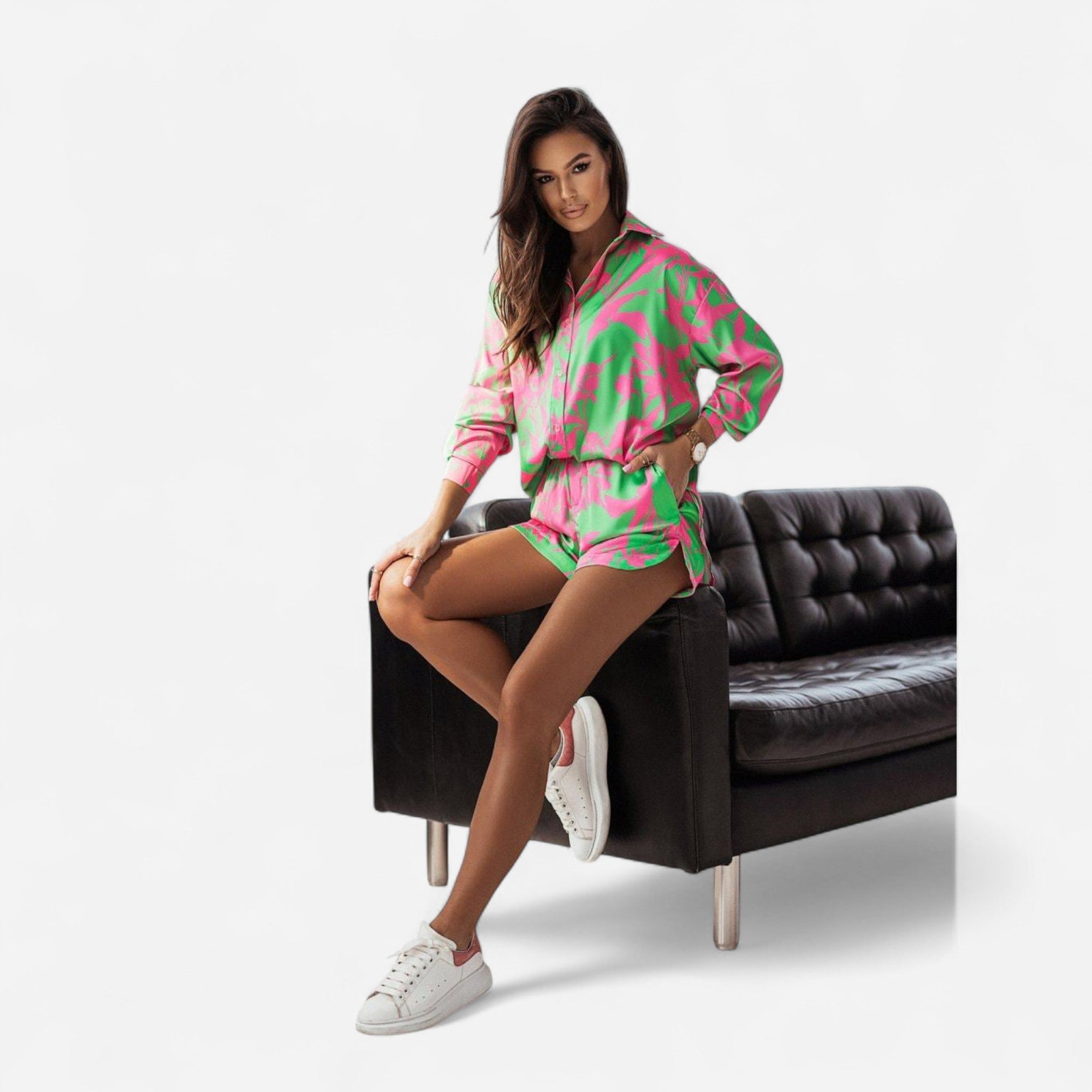 Ensemble Chemise Boutonnée et Shorts pour Femme