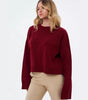 Pull Oversize à Col Montant Côtelé pour Femme