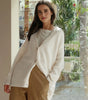 Cardigan Oversize Femme à Manches Longues et Col V avec Boutons