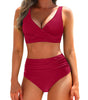 Bikini à Taille Haute avec Haut Ajusté pour Femme