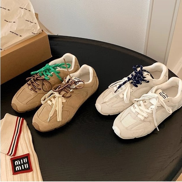 Sneakers Rétro en Cuir Premium pour Femmes