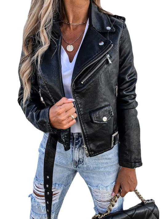 Veste Urbaine Chic en Faux Cuir pour Femmes