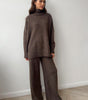 Ensemble pull à col roulé avec pantalon pour femme
