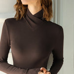 Sweater col montant croisé pour Femme