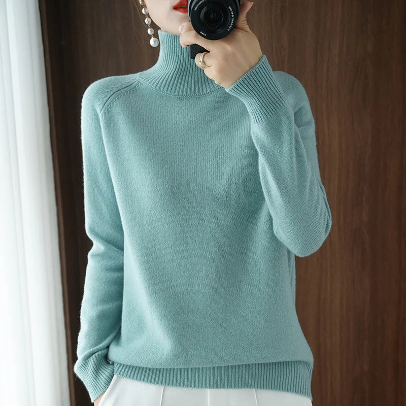 Pull Élégant à Col Roulé pour Femmes