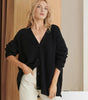 Cardigan Oversize Femme à Manches Longues et Col V avec Boutons