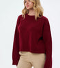 Pull Oversize à Col Montant Côtelé pour Femme
