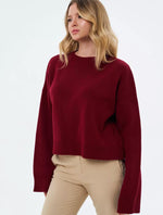 Pull Oversize à Col Montant Côtelé pour Femme