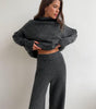 Ensemble pull à col roulé avec pantalon pour femme