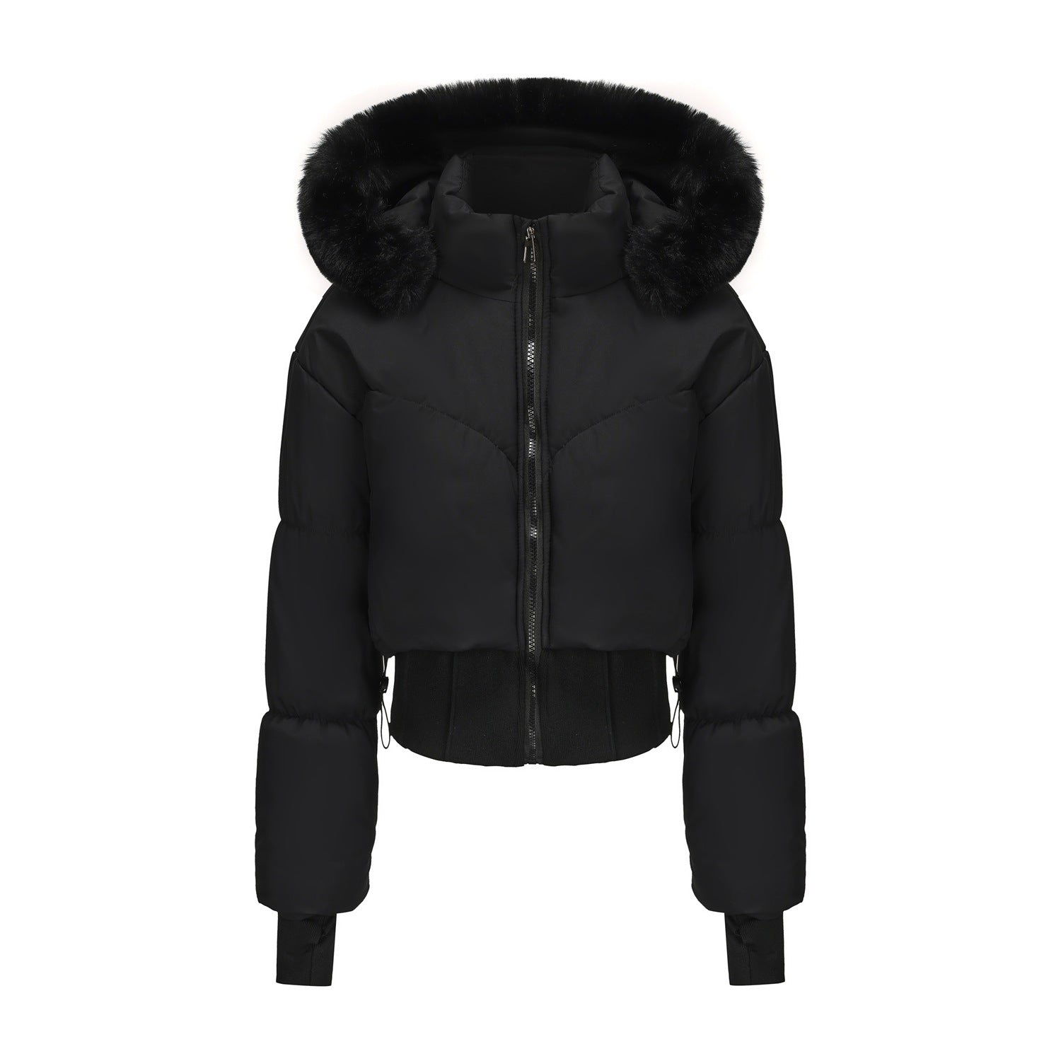 Elegant Short Jacket with Removable Hood for Women