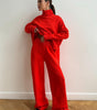 Ensemble pull à col roulé avec pantalon pour femme