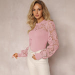 Long Sleeve Sweater with Lace for Women