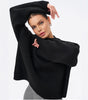 Pull Oversize à Col Montant Côtelé pour Femme