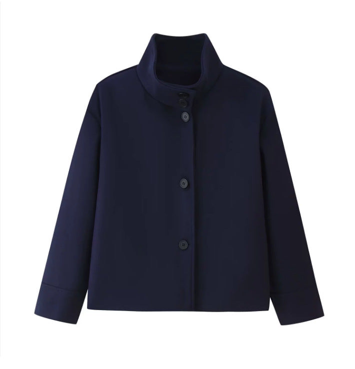 Veste Chic Boutonnée à Col Montant pour Femmes