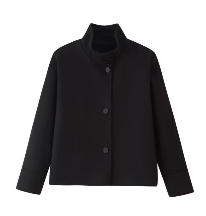Veste Chic Boutonnée à Col Montant pour Femmes