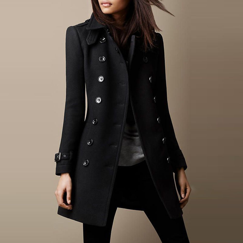 Manteau Double Boutonnage pour Femmes