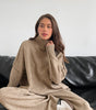 Ensemble pull à col roulé avec pantalon pour femme