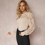 Long Sleeve Sweater with Lace for Women