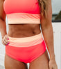 Ensemble Bikini Taille Haute à Coupe Colorblock pour Femmes