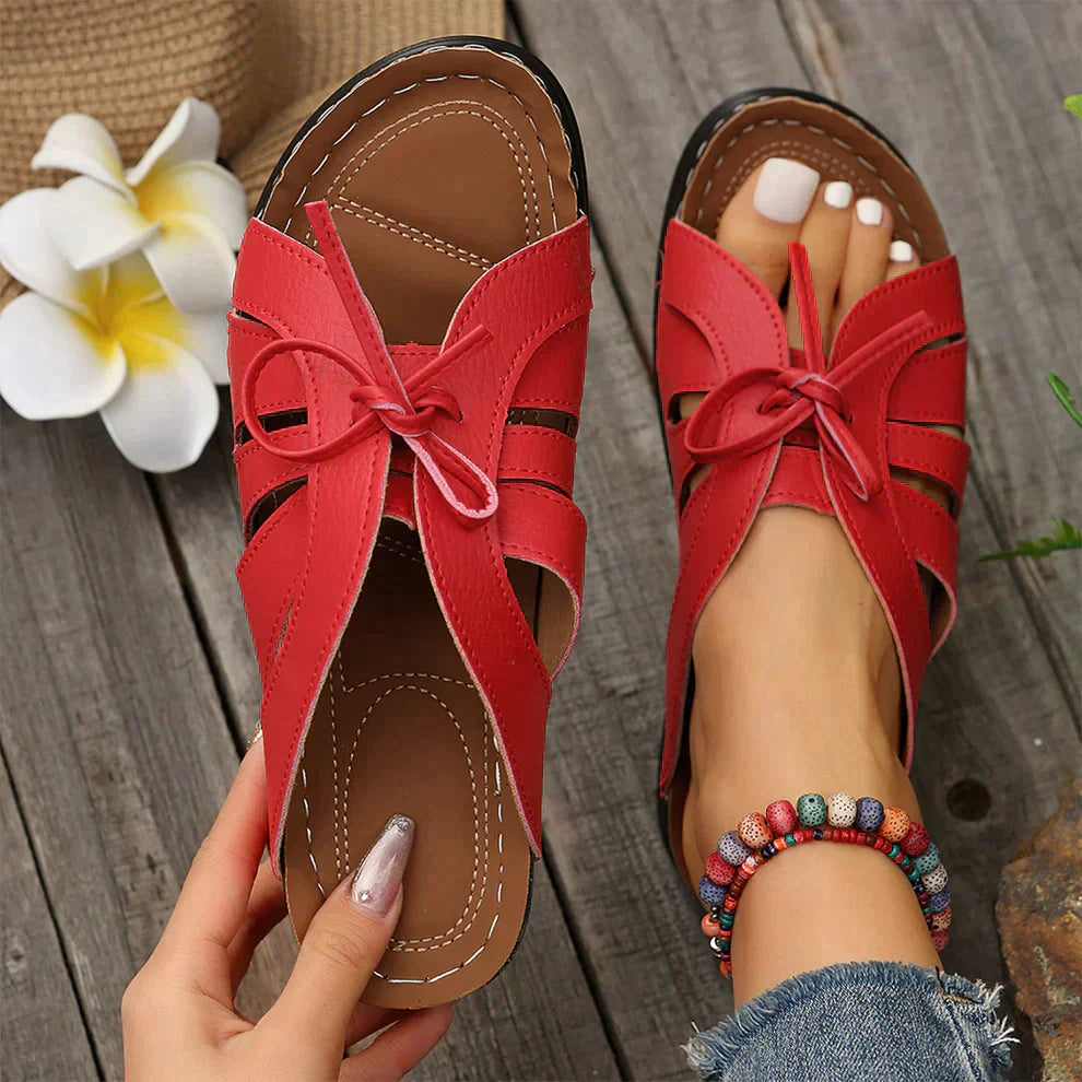 Sandales Ouvertes avec Lacets Réglables pour Femmes