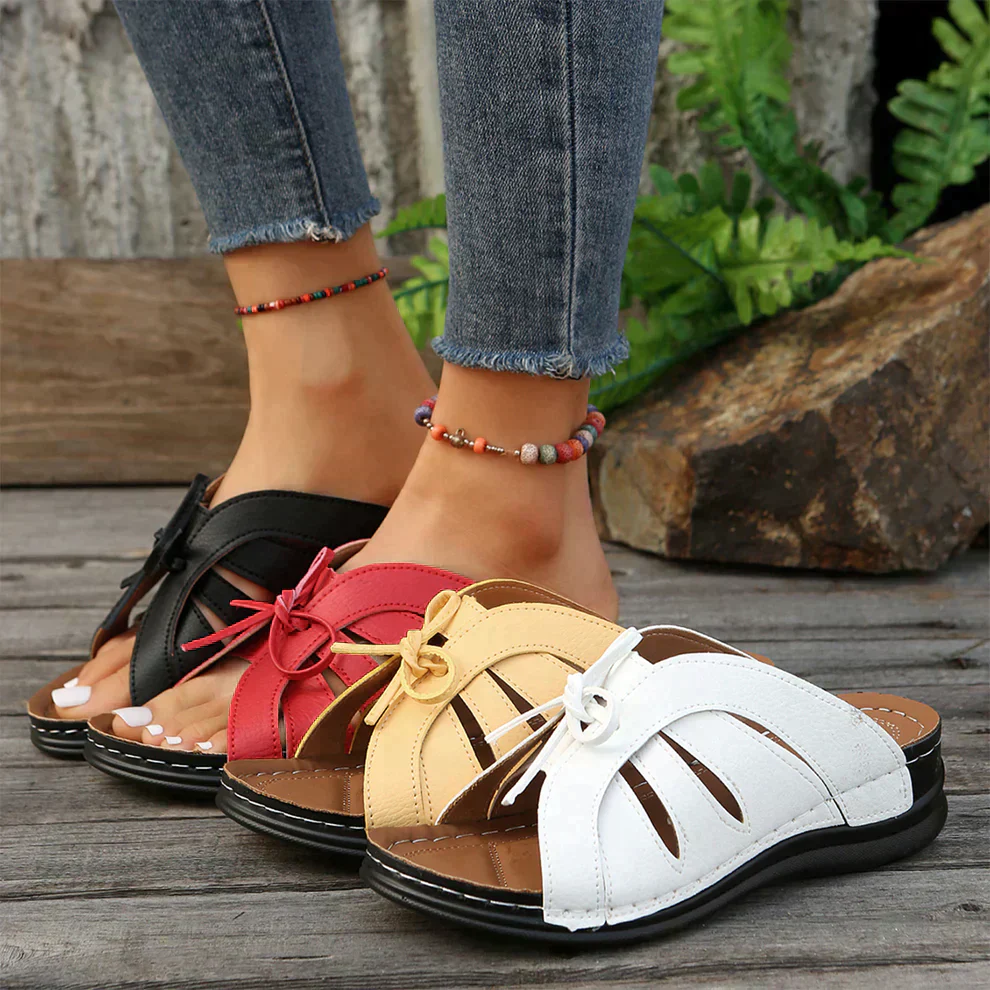 Sandales Ouvertes avec Lacets Réglables pour Femmes
