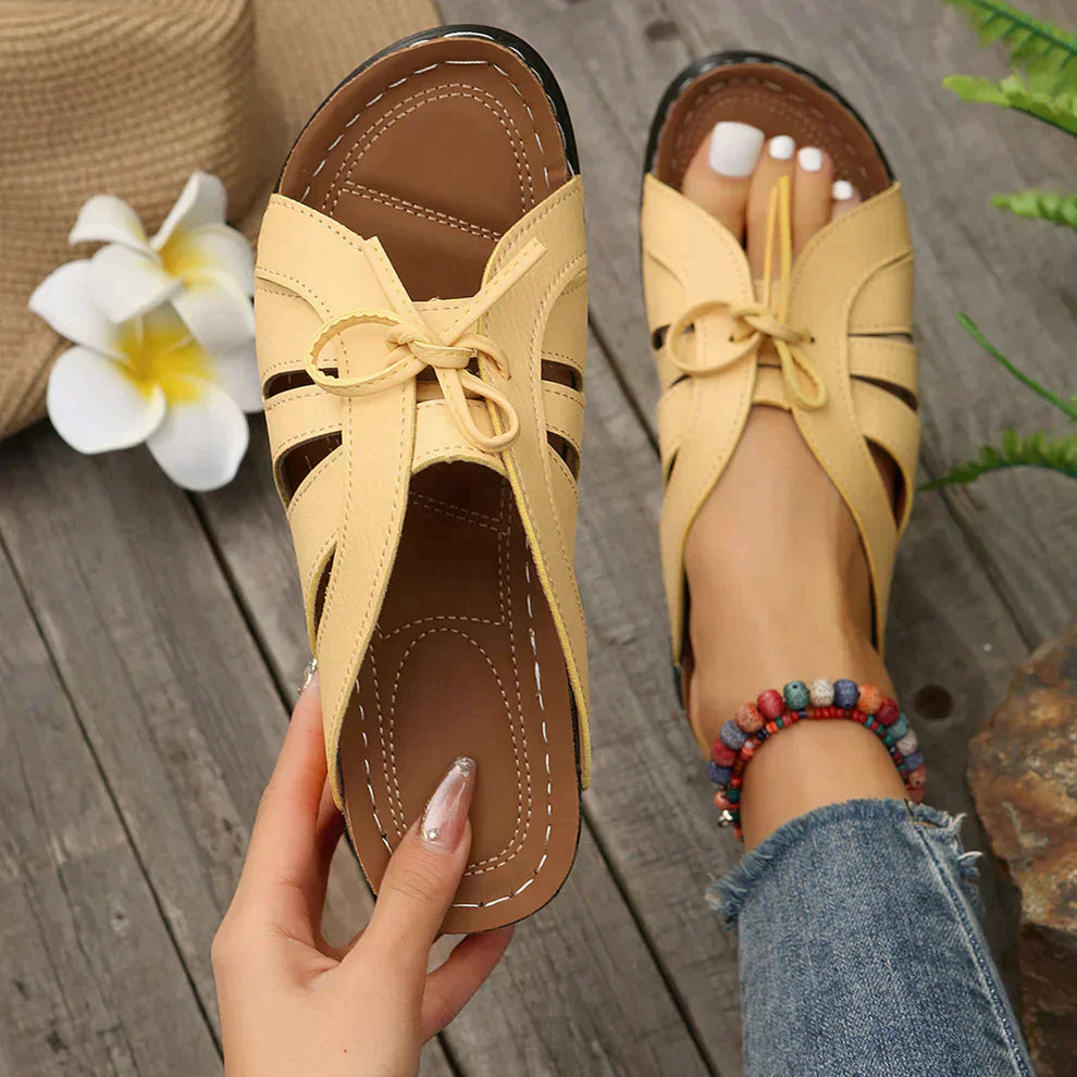 Sandales Ouvertes avec Lacets Réglables pour Femmes