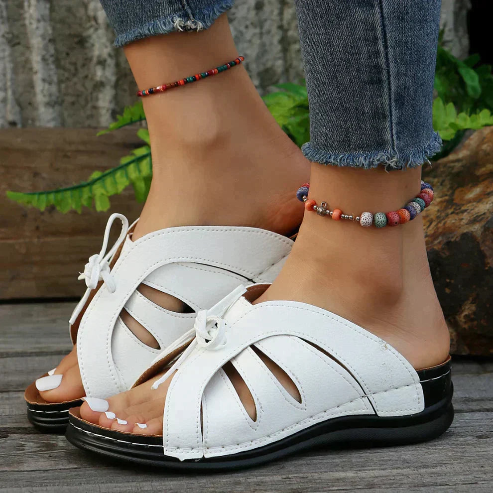 Sandales Ouvertes avec Lacets Réglables pour Femmes