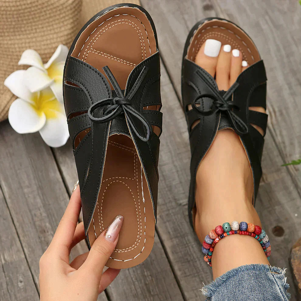 Sandales Ouvertes avec Lacets Réglables pour Femmes
