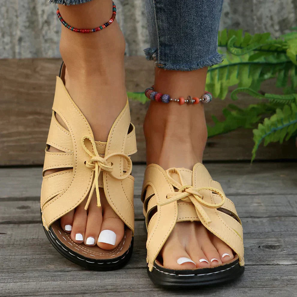 Sandales Ouvertes avec Lacets Réglables pour Femmes