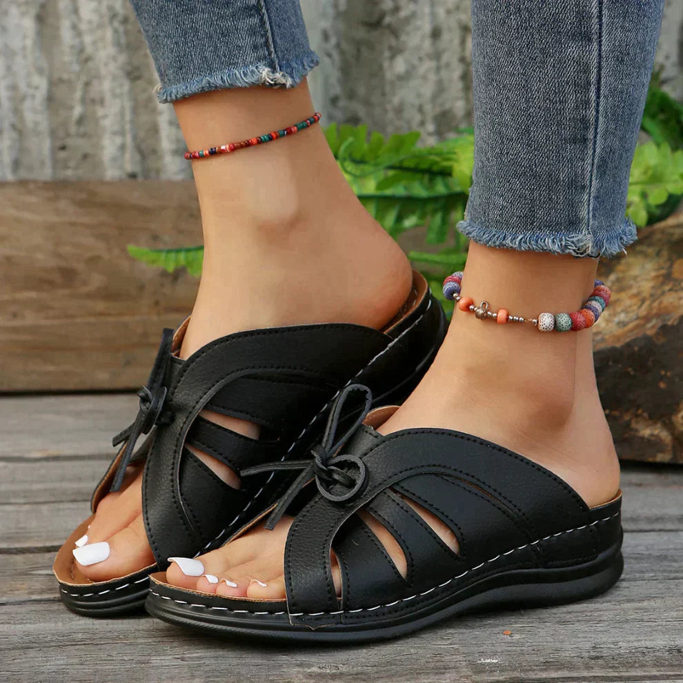 Sandales Ouvertes avec Lacets Réglables pour Femmes