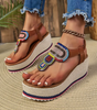 Sandales Confortables à Motif Géométrique pour Femmes