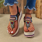 Sandales Confortables à Motif Géométrique pour Femmes