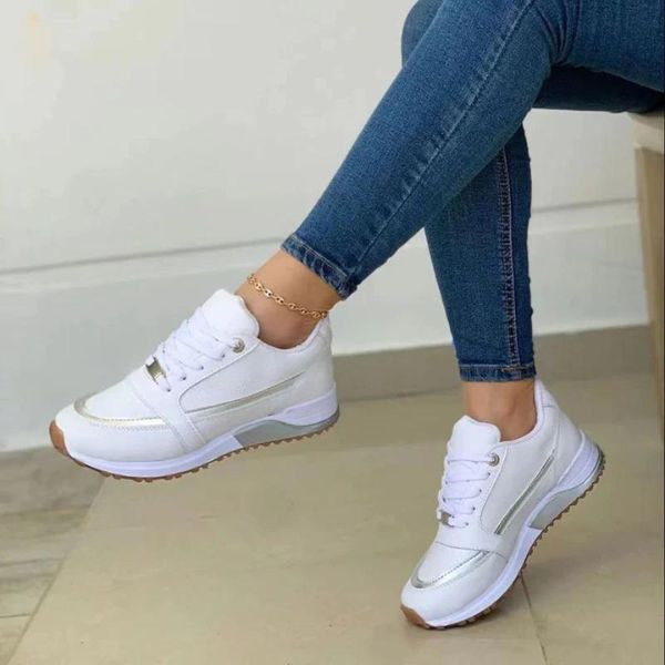 Basket Running Légère et Respirante en Tissu à Lacets pour Femme