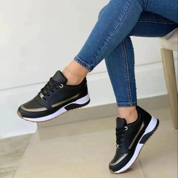 Basket Running Légère et Respirante en Tissu à Lacets pour Femme