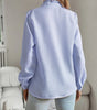 Chemisier à manches longues col montant pour femmes