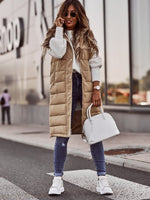 Gilet Long Matelassé Élégant pour Femmes