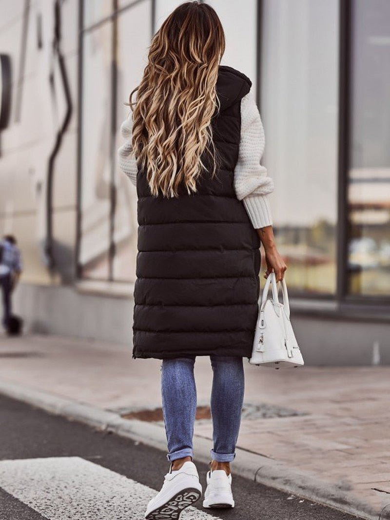 Gilet Matelassé Mi-Long pour Femmes