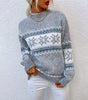 Pull Col Montant Motif Flocon pour Femmes