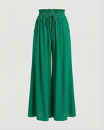 Pantalon Palazzo Fluide et Large à Taille Haute pour Femme