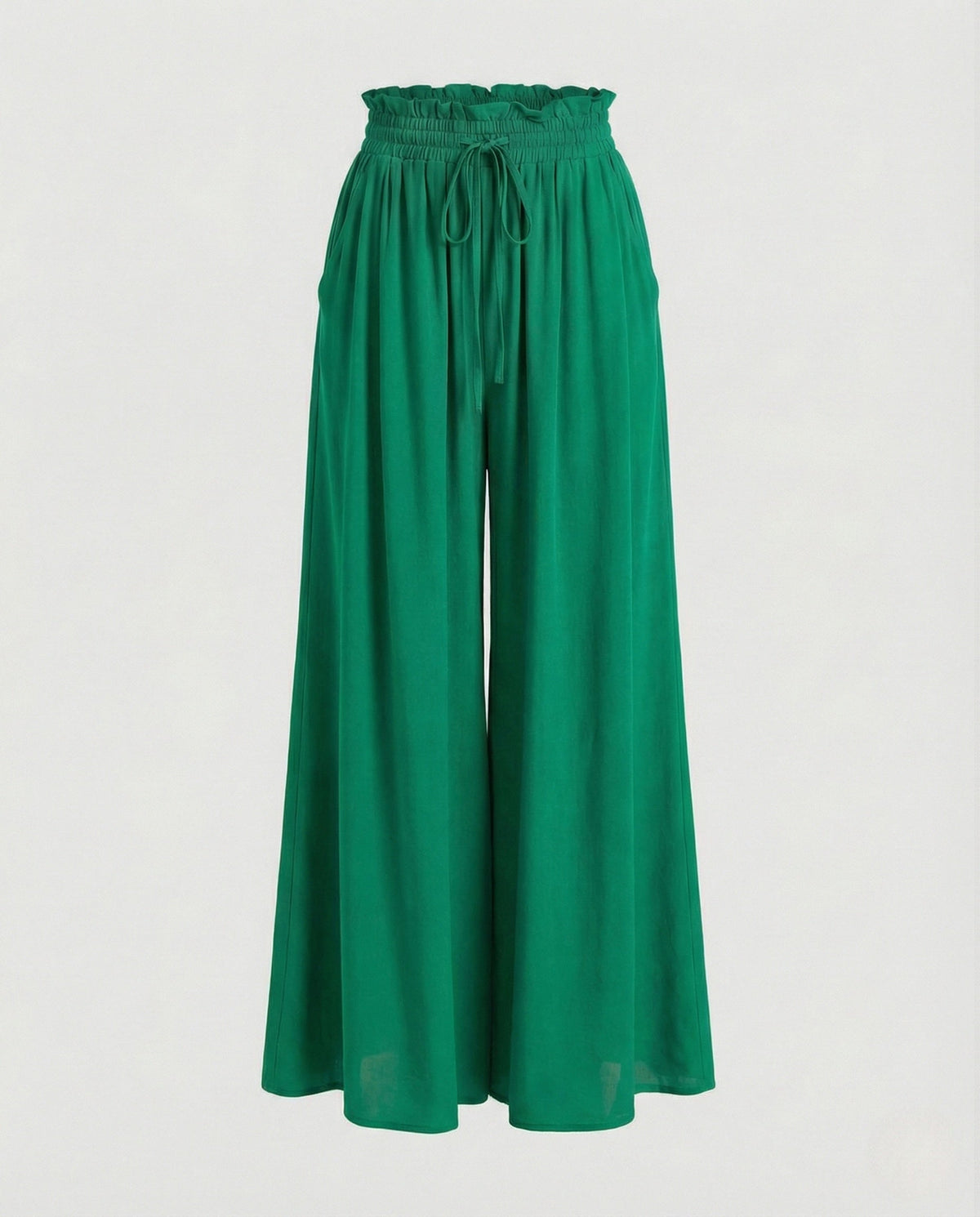 Pantalon Palazzo Fluide et Large à Taille Haute pour Femme