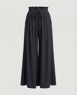 Pantalon Palazzo Fluide et Large à Taille Haute pour Femme